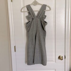 To the Max wool blend large bow mini silhouette sleeveless dress with pockets